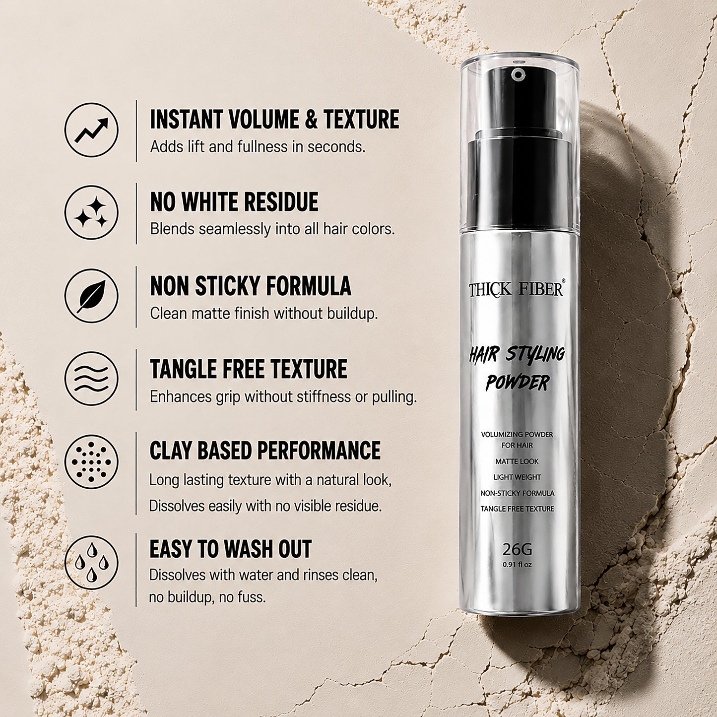 Thick Fiber Hair Styling Powder -26g